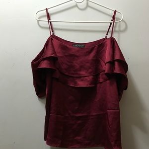 satin cold shoulder top